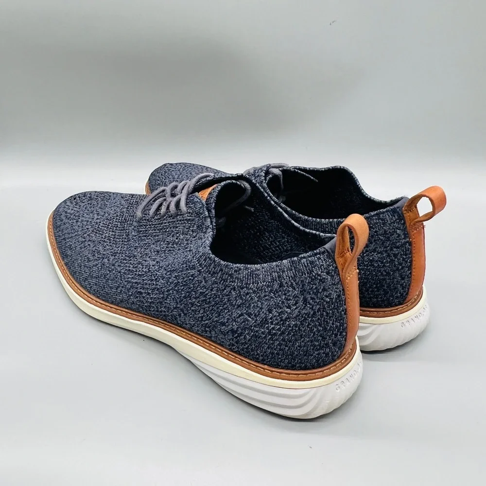 Cole Haan Shoes Men 11 Blue Knit Grand OS Stitchlite Casual Sneaker Dress Oxford